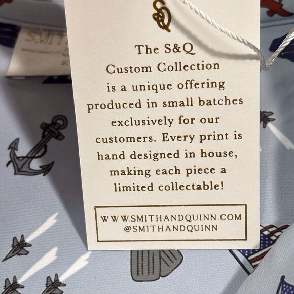 Smith & Quinn Custom Polo Shirt LS Men’s XL Blue Armed Forces Police Fire Print - Picture 9 of 11